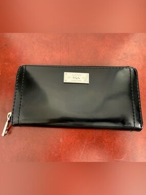 Lauren Ralph Lauren Black Patent Zip Around Wallet RLL Continental Wallet